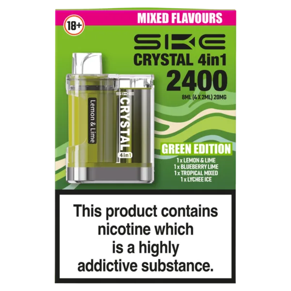 SKE Crystal 2400 4 in 1 Pod Kit - 2400 Puffs Green edition