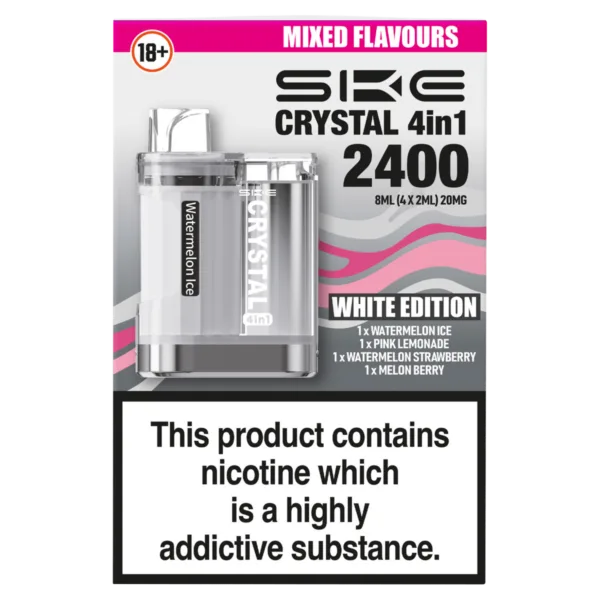 SKE Crystal 2400 4 in 1 Pod Kit - 2400 Puffs white edition
